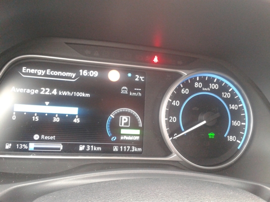 Nový Nissan Leaf 40kWh baterie, dálnice Poprad, průměrná spotřeba
